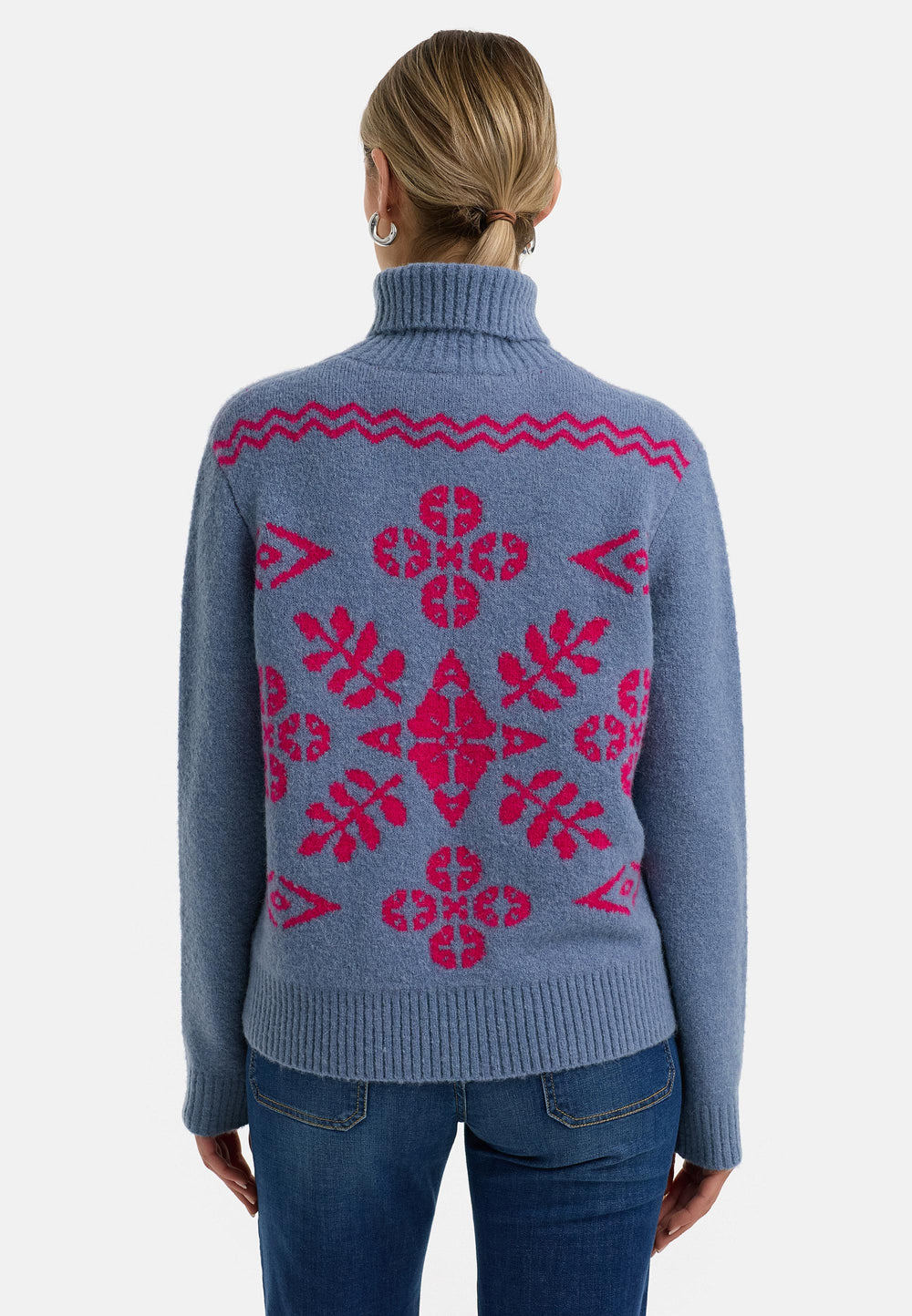 Rollkragenpullover in Alpaka | Retro Blue