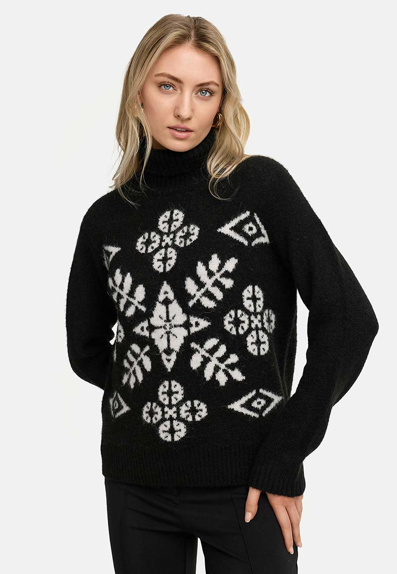 Rollkragenpullover in Alpaka | Black