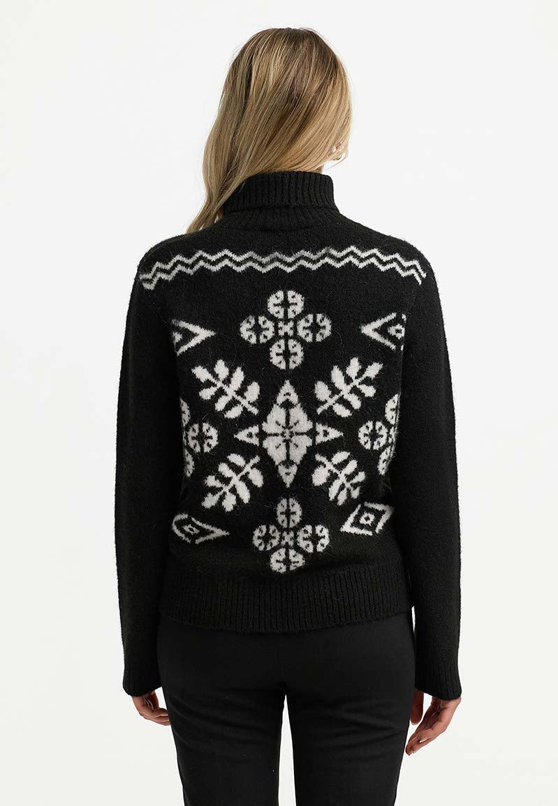 Rollkragenpullover in Alpaka | Black