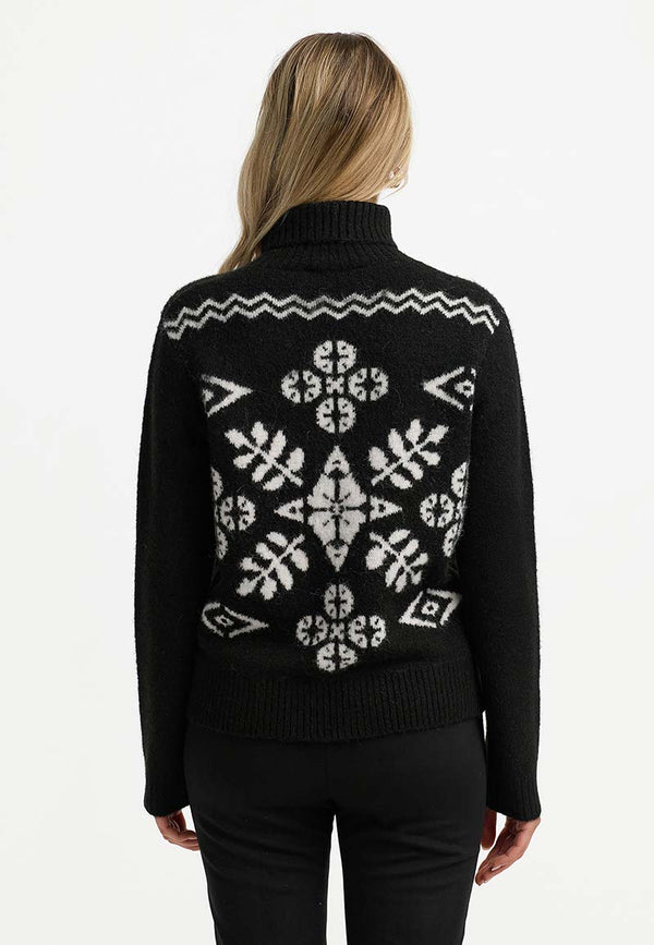 Rollkragenpullover in Alpaka | Black