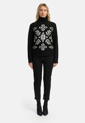 Rollkragenpullover in Alpaka | Black