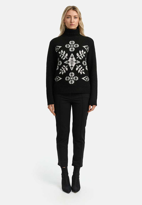 Rollkragenpullover in Alpaka | Black