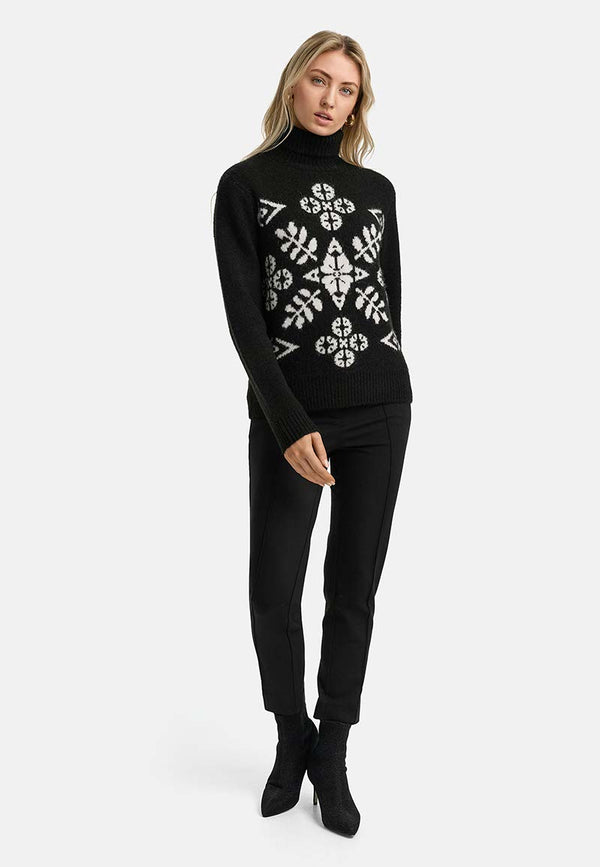 Rollkragenpullover in Alpaka | Black