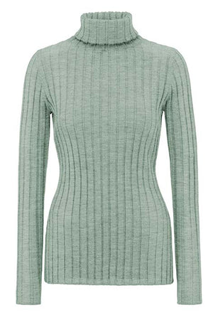 Rollkragenshirt in Merino-Wolle | light Mint