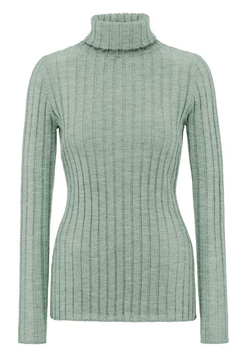 Rollkragenshirt in Merino-Wolle | light Mint