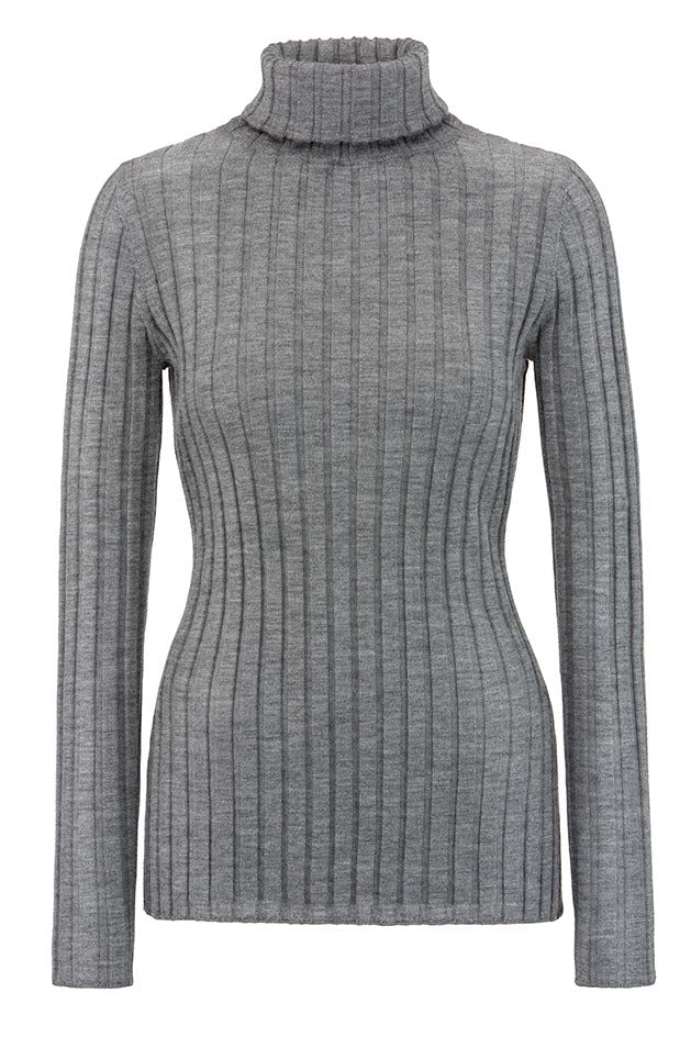 Rollkragenshirt in Merino-Wolle | light Grey