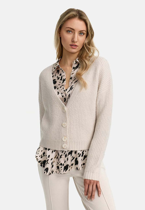 Strickjacke mit Alpaka | Creme