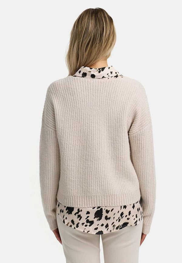 Strickjacke mit Alpaka | Creme