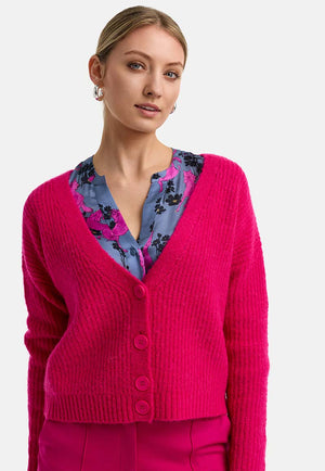 Strickjacke mit Alpaka | Pink Berry