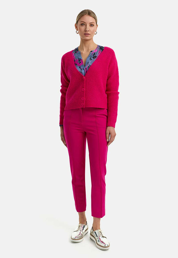 Strickjacke mit Alpaka | Pink Berry