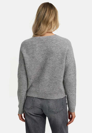 Strickjacke mit Alpaka | light Grey