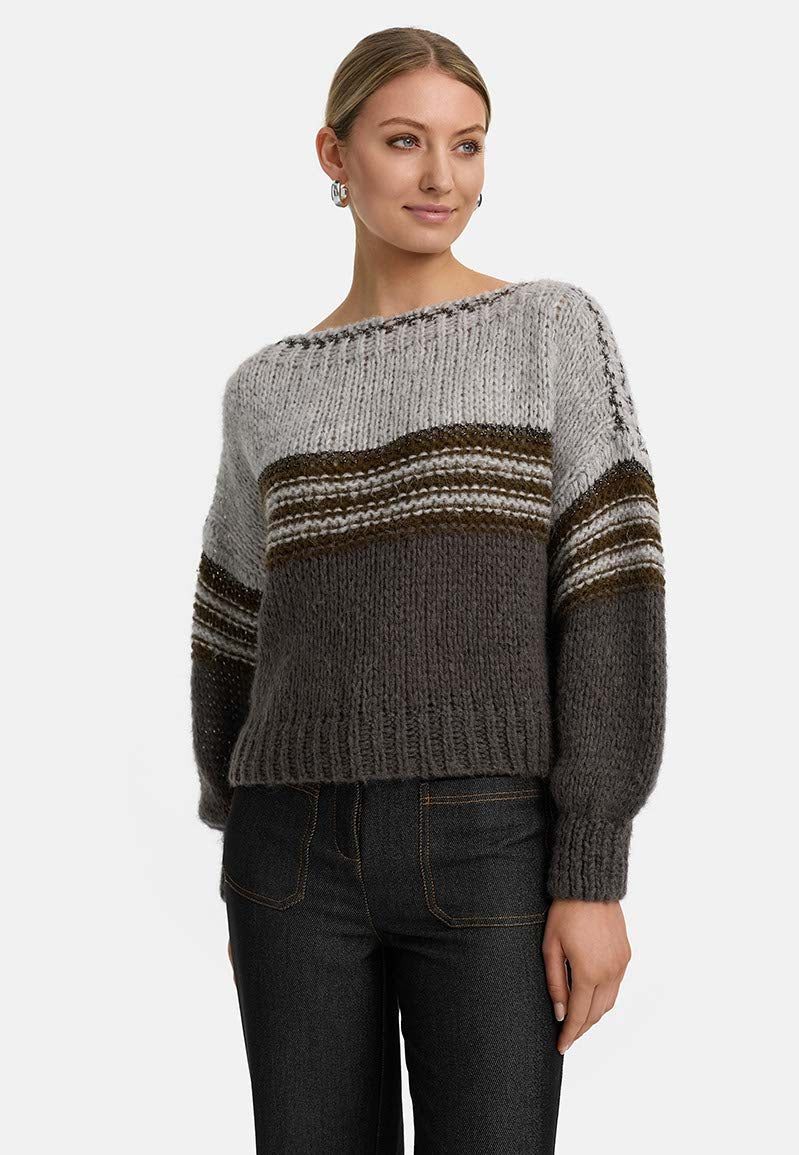Pullover mit Glitzergarn | light Grey