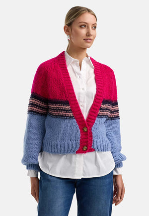 Strickjacke mit Glitzergarn | Pink Berry