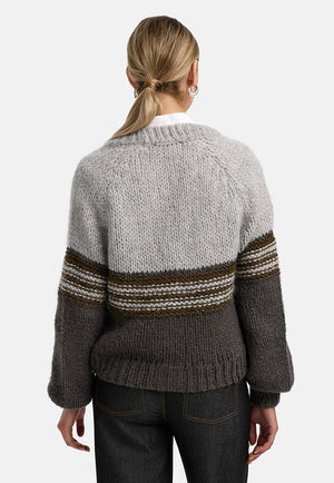 Strickjacke mit Glitzergarn | light Grey