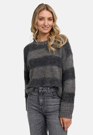 Pullover mit Glitzerefeektgarn | light Grey