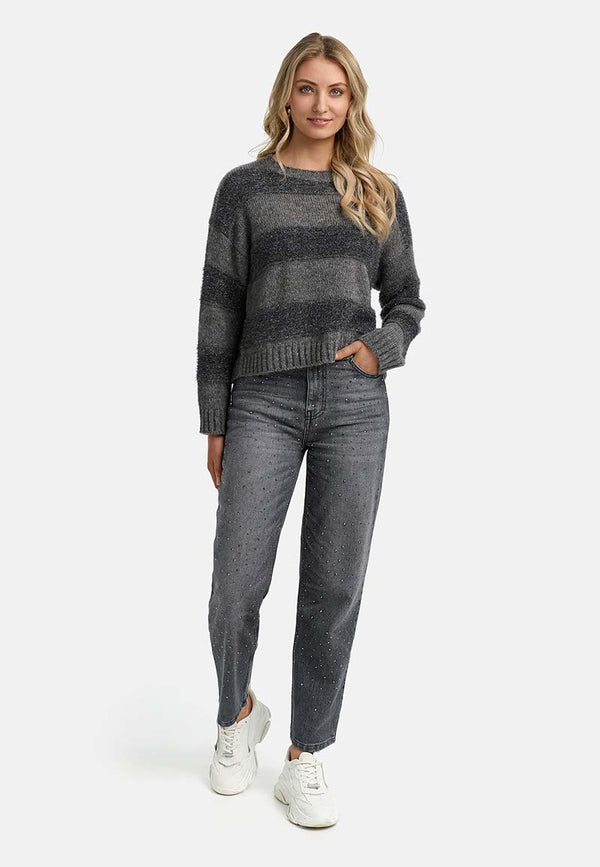 Pullover mit Glitzerefeektgarn | light Grey