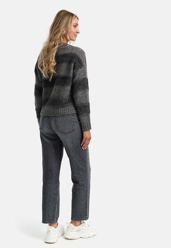 Pullover mit Glitzerefeektgarn | light Grey