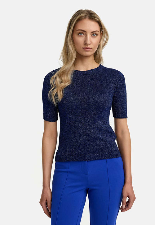 Strickshirt in Glitzergarn | Electric Blue