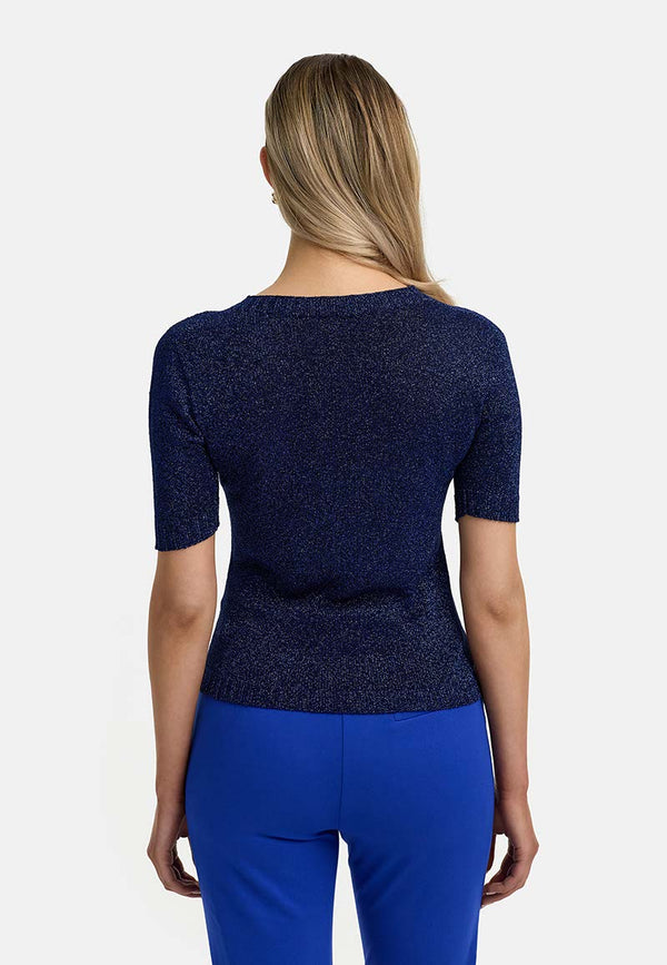 Strickshirt in Glitzergarn | Electric Blue