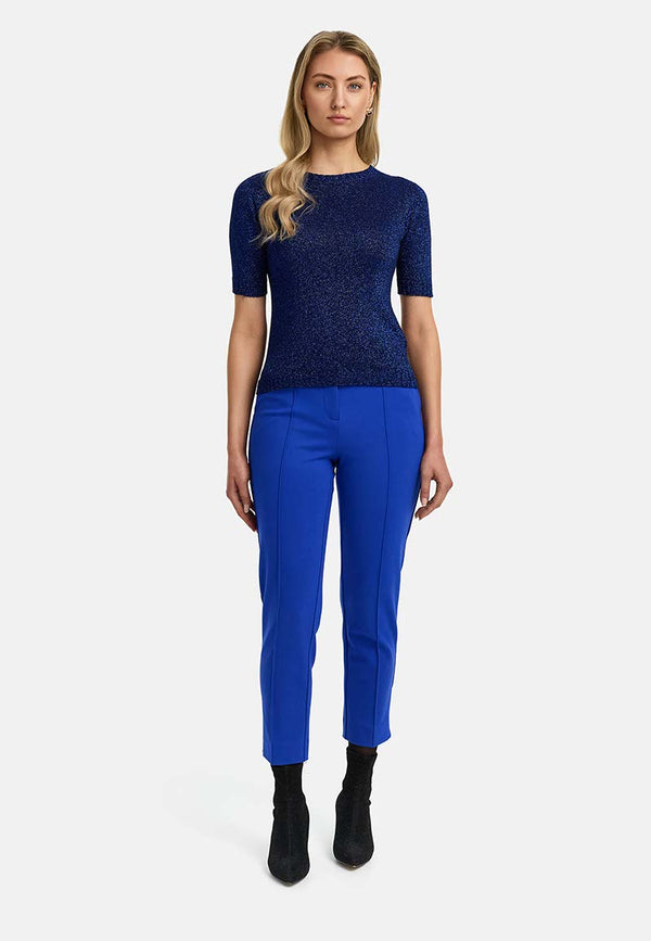 Strickshirt in Glitzergarn | Electric Blue