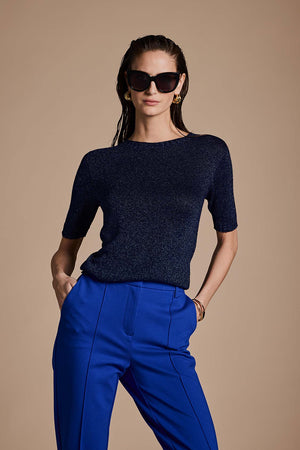 Strickshirt in Glitzergarn | Electric Blue