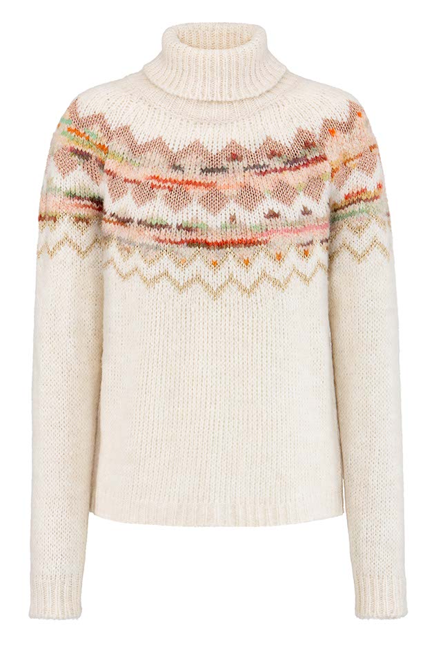 Rollkragenpullover mit Wolle | Creme
