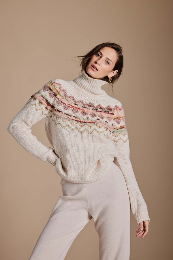 Rollkragenpullover mit Wolle | Creme