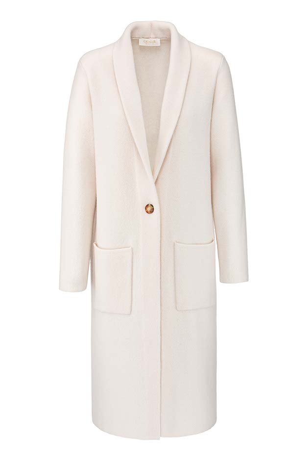 Strickmantel in Merino-Wolle | Creme