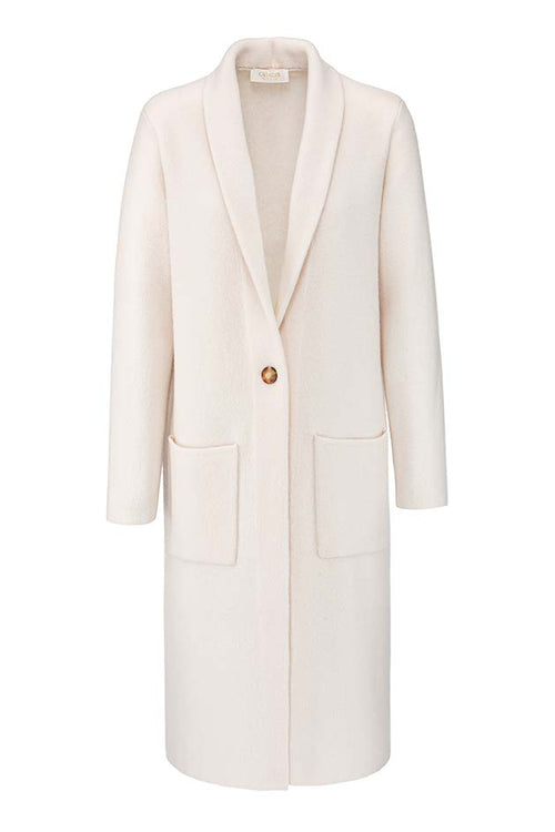 Strickmantel in Merino-Wolle | Creme