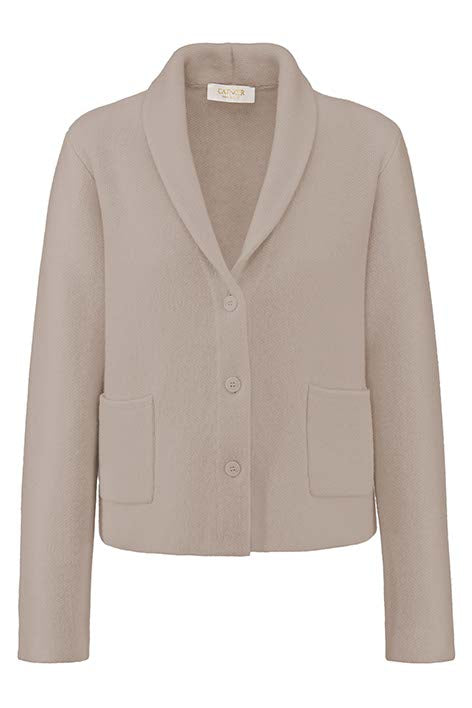 Strickblazer in Merino-Wolle | Taupe