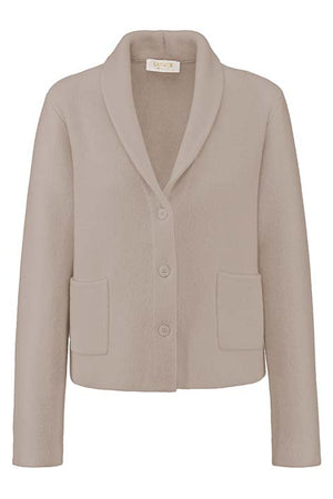 Strickblazer in Merino-Wolle | Taupe