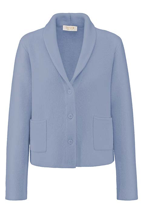 Strickblazer in Merino-Wolle | Retro Blue