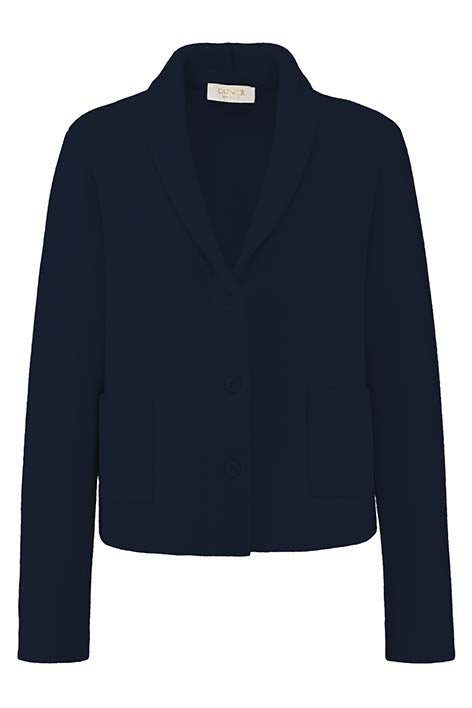 Strickblazer in Merino-Wolle | Navy
