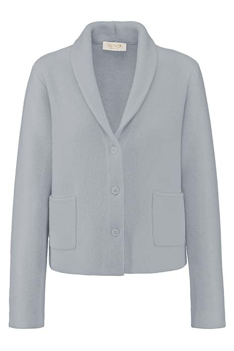 Strickblazer in Merino-Wolle | light Grey