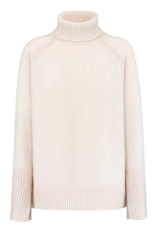 Rollkragenpullover in Merino-Wolle | Creme