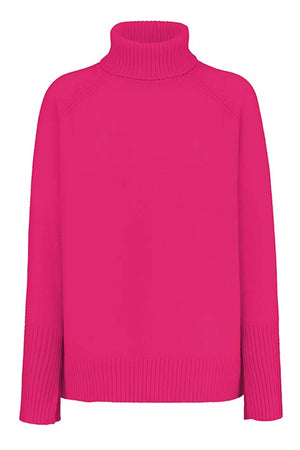 Rollkragenpullover in Merino-Wolle | Pink Berry