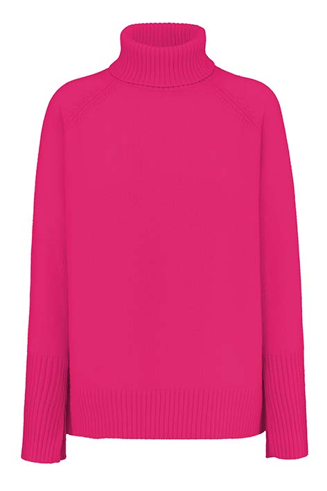 Rollkragenpullover in Merino-Wolle | Pink Berry