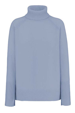 Rollkragenpullover in Merino-Wolle | Retro Blue