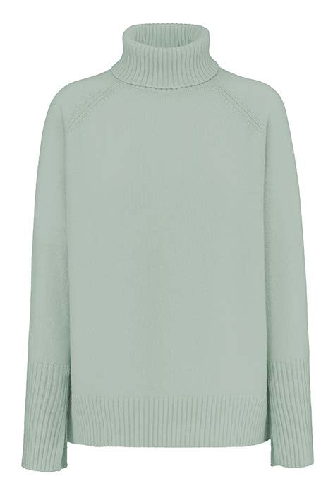 Rollkragenpullover in Merino-Wolle | light Mint