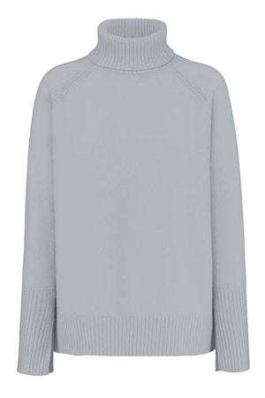 Rollkragenpullover in Merino-Wolle | light Grey