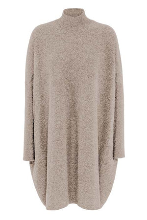 Strickkleid in Merino-Wolle | Taupe