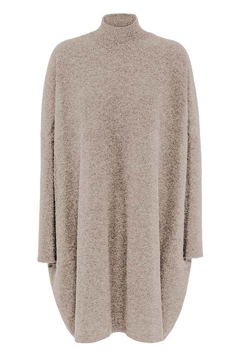 Strickkleid in Merino-Wolle | Taupe