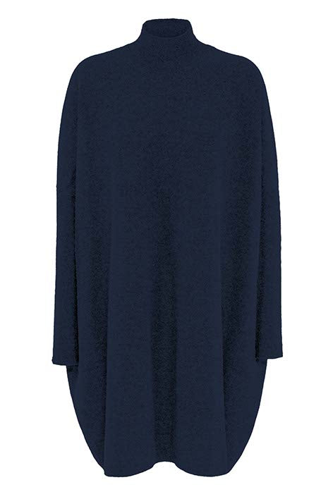 Strickkleid in Merino-Wolle | Navy