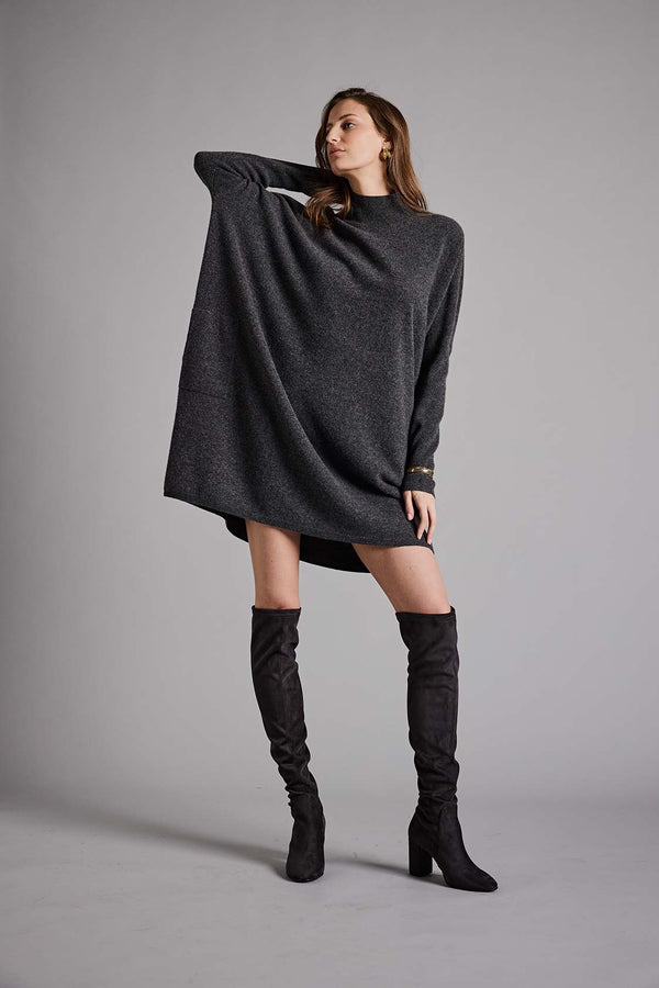 Strickkleid in Merino-Wolle | Graphit