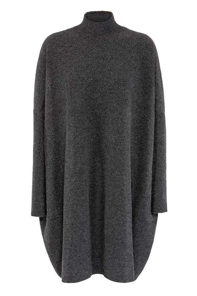 Strickkleid in Merino-Wolle | Graphit