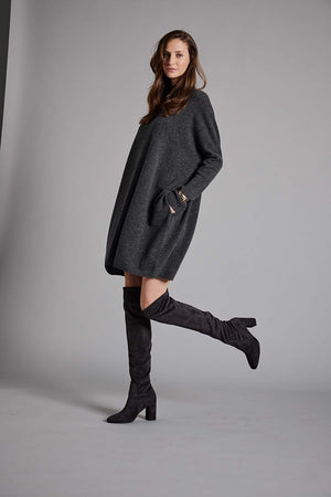 Strickkleid in Merino-Wolle | Graphit