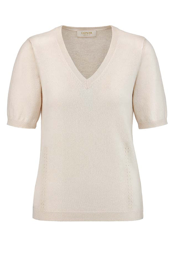 Strickshirt in Merino-Wolle | Creme