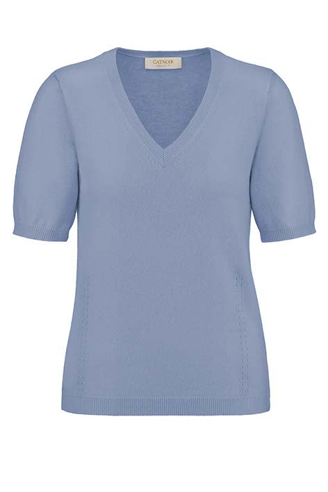 Strickshirt in Merino-Wolle | Retro Blue