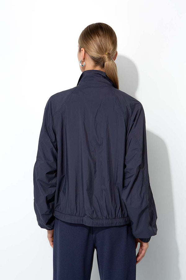 Kurzjacke in Nylon Taft | Navy