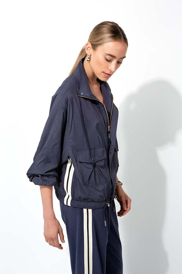 Kurzjacke in Nylon Taft | Navy